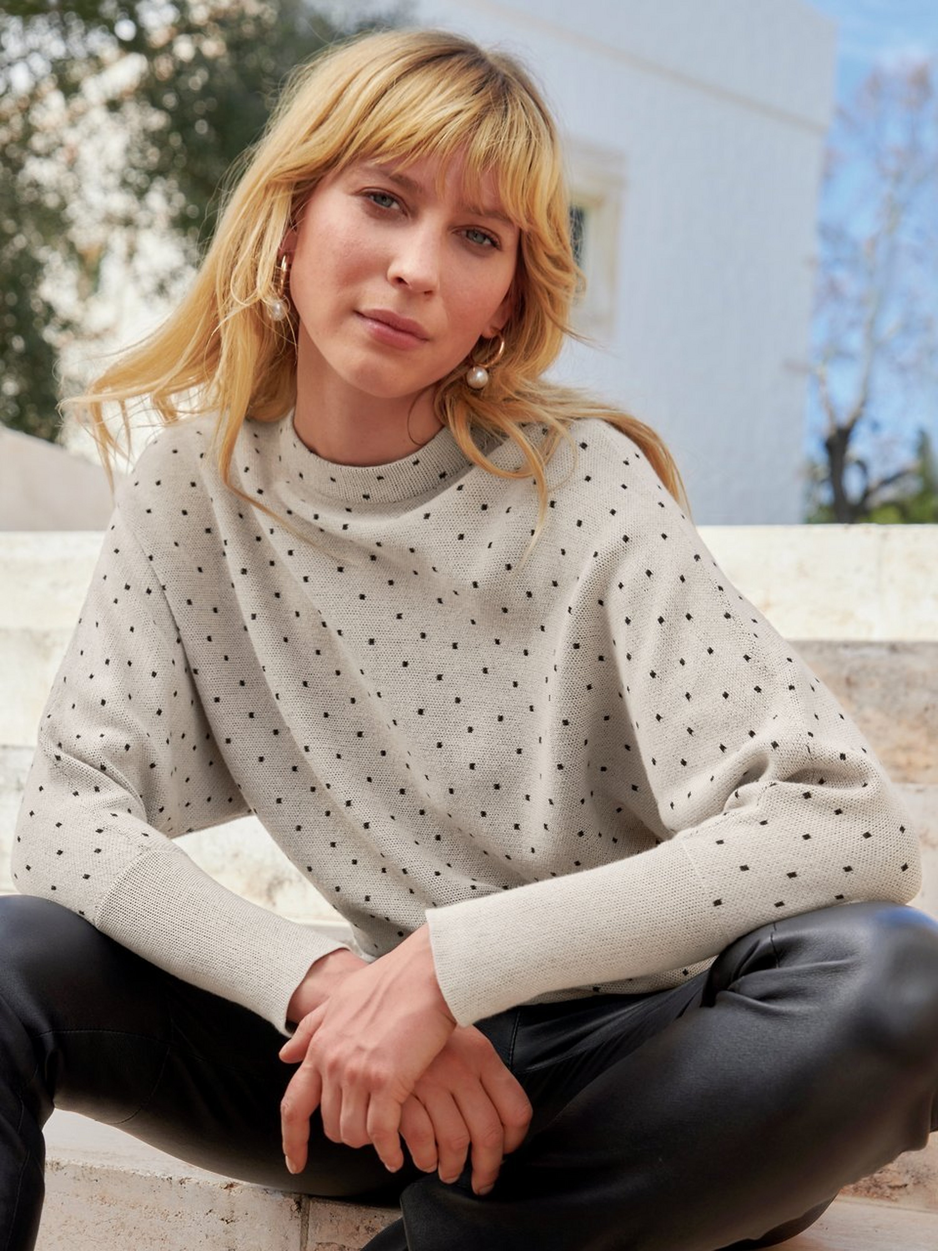 Pullover mit Stehbundkragen