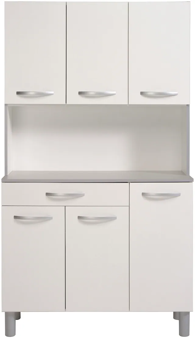 Parisot Buffet »Spoon 1, Küchenbuffet, viel Stauraum, 6 Türen« B/H/T ca. 100x185x40, 1 Stk. tlg. Schublade, Arbeitsfläche und Regale, ohne Elektrogeräte