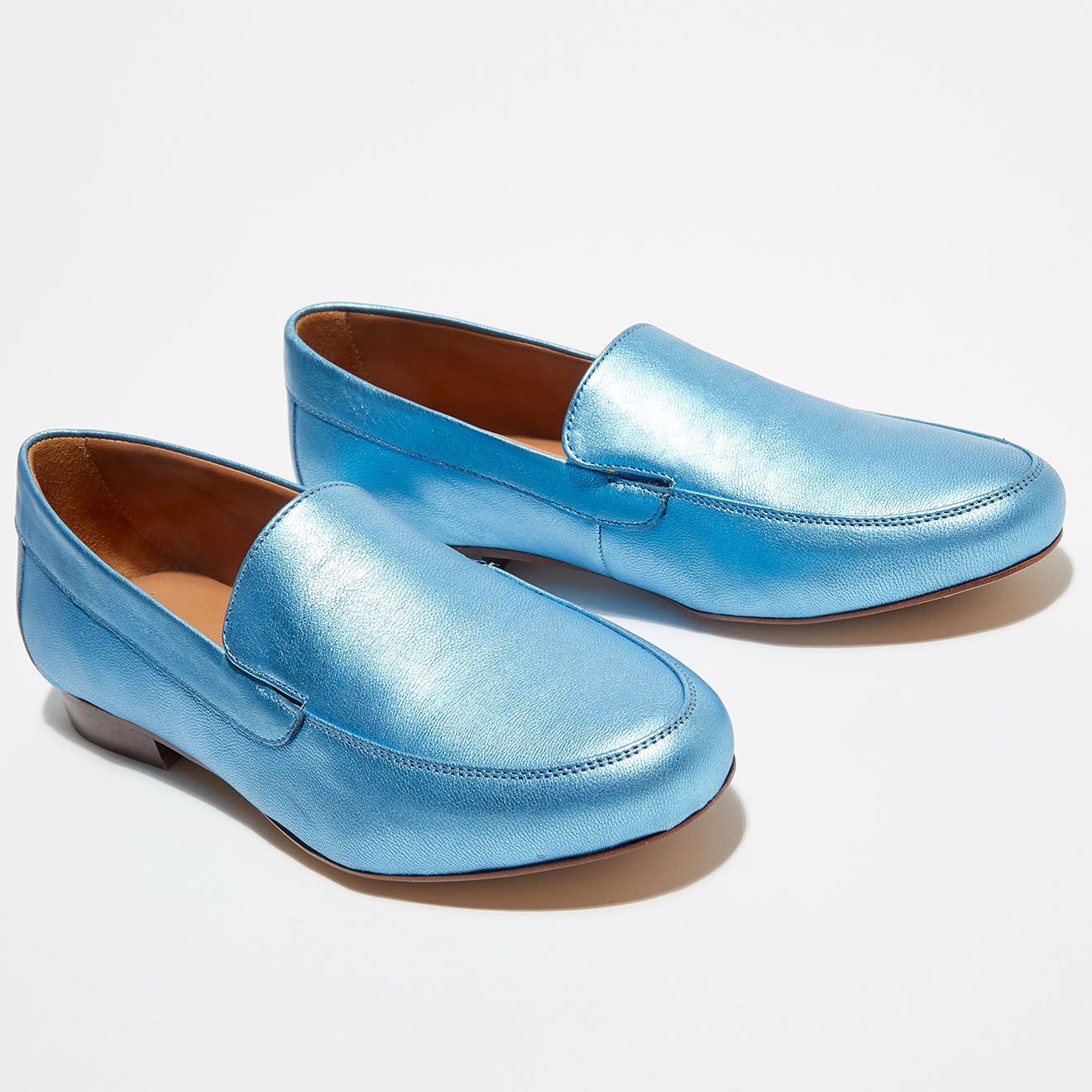Quartier Latin Mocassins en Cuir Love irisés bleus