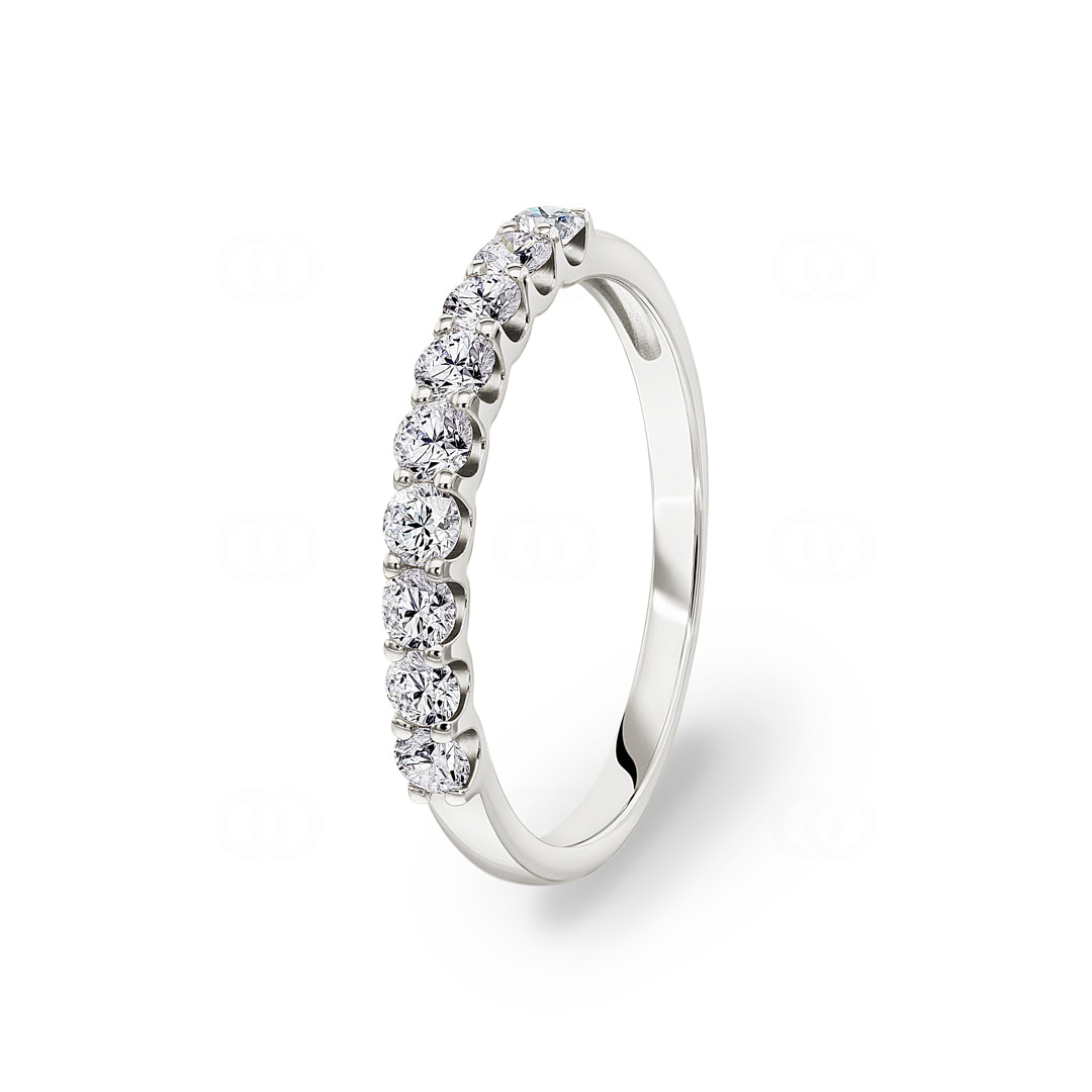 Mémoire-Ring 750/18 K Weissgold mit Diamanten 0.50 ct H/si