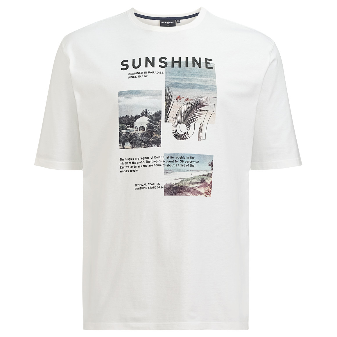 VanVaan Herren-T-Shirt mit großem Print weiss