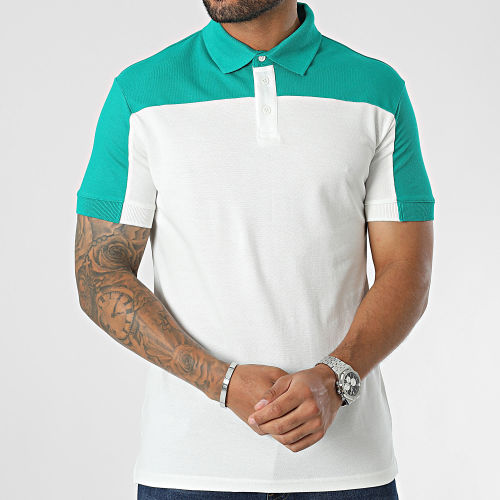 Polo Manches Courtes Blanc Vert
