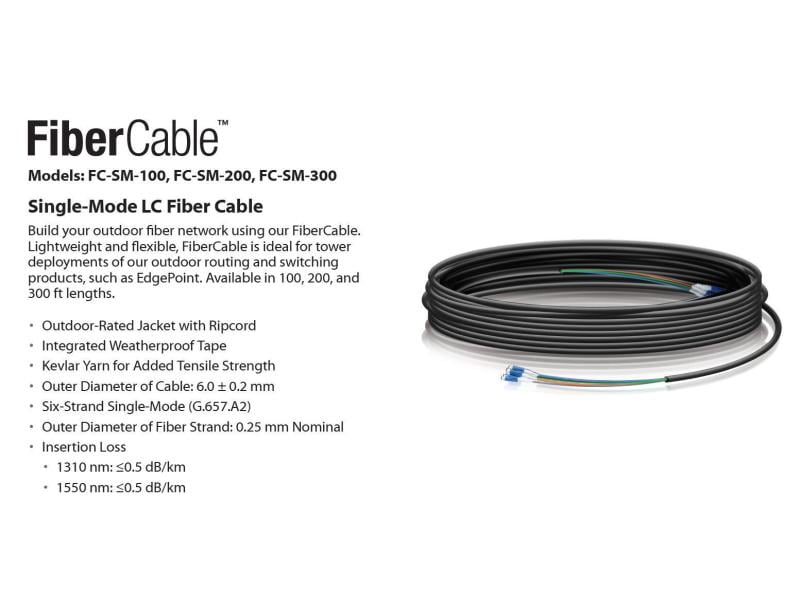 Ubiquiti LWL-Patchkabel 6x Singlemode LC – LC, OS2, Duplex, Singlemode LC-LC Duplex OS2 30 m