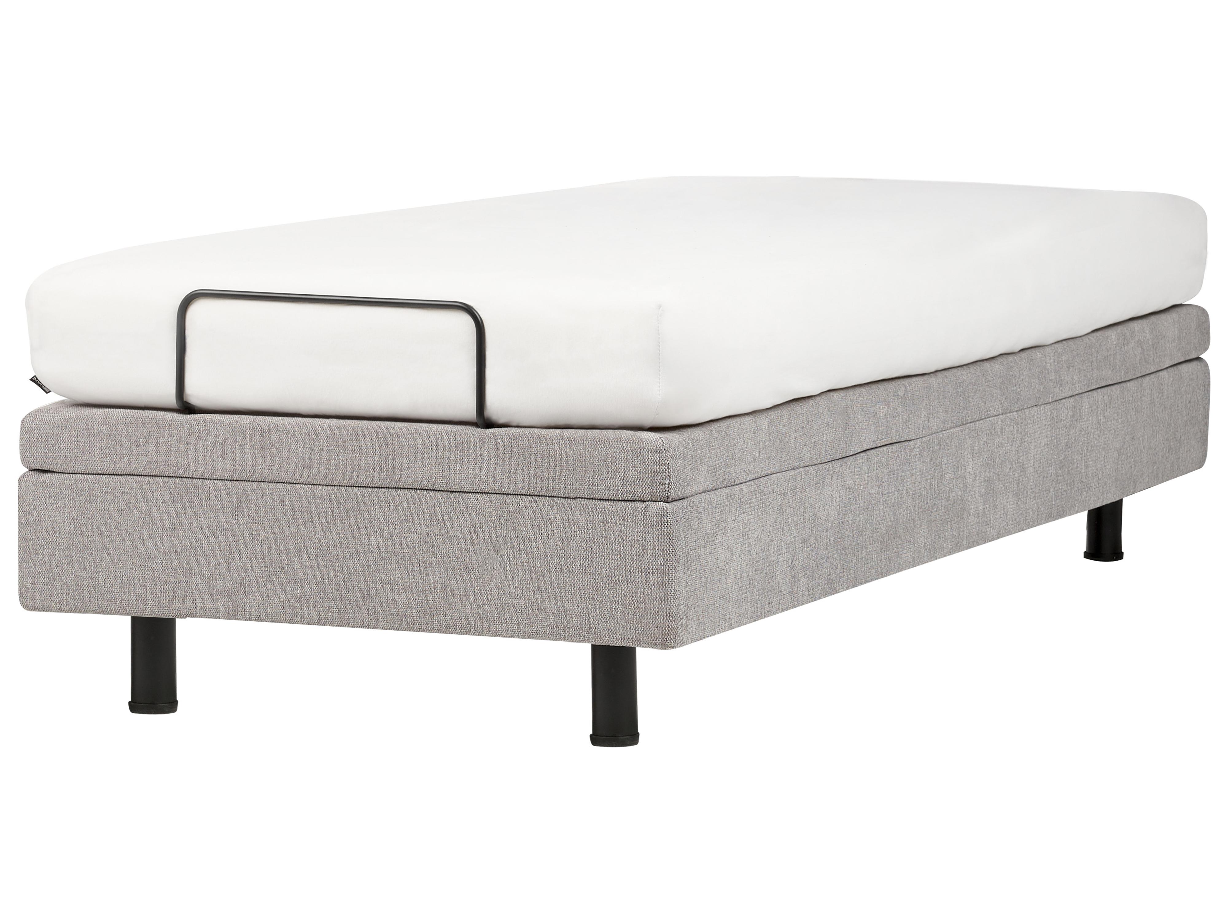 Verstelbaar bed zonder hoofdbord Stof DUKE 90 x 200 cm Lichtgrijs