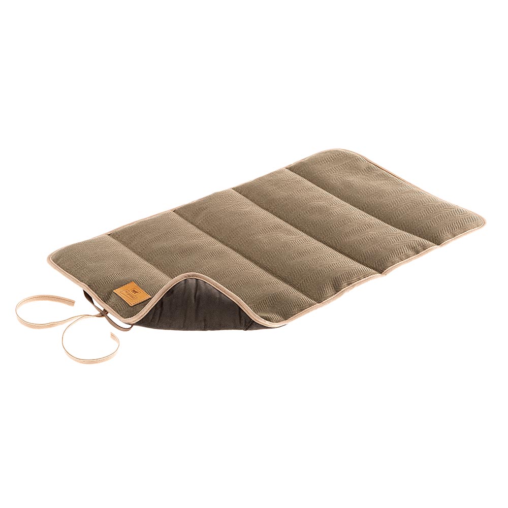 Couverture pour chiens et chats logan 100, double-face, tweed et velours doux, lavable, marron