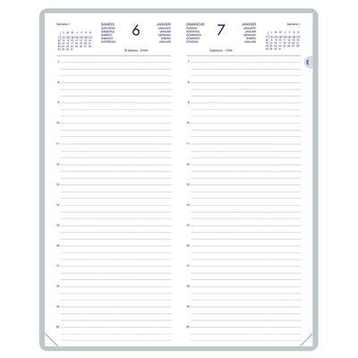 Lecas Comptoir Long Travers - Agenda 1 jour par page - 14 x 35 cm - noir