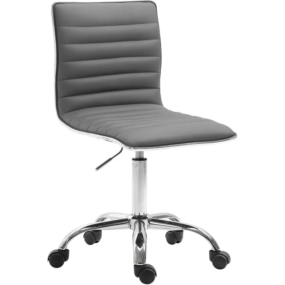 CLP Bureaustoel Alamosa chroom Frame - Kunstleer - grijs