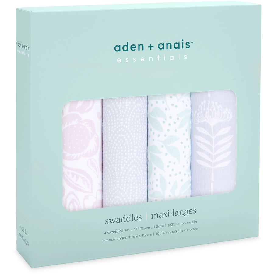 aden + anais™ essentials Baumwoll-Musselin-Pucktuch 4er Pack damsel
