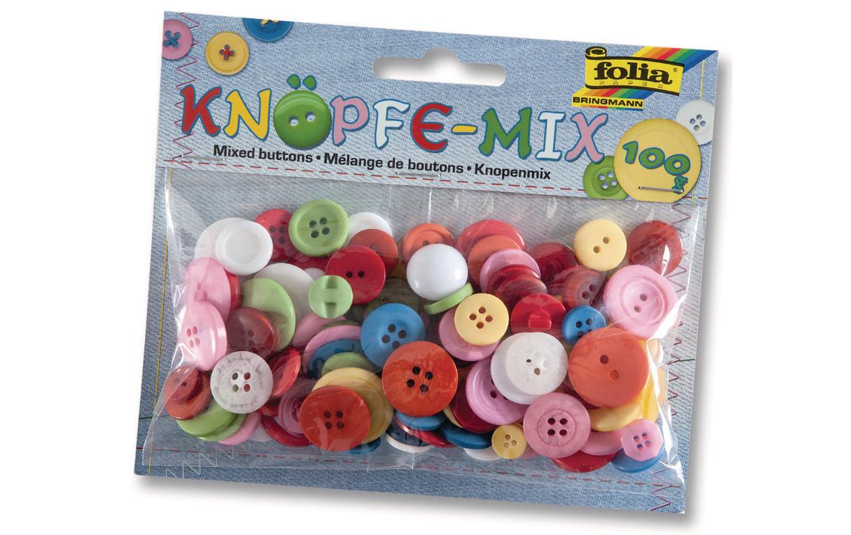 Knöpfe-Mix Ton in Ton, MehrfarbigGemischte Knöpfe-Packung