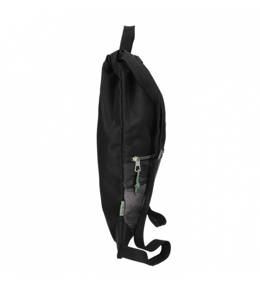 Mochila preta com cordão Pepe Jeans Davis