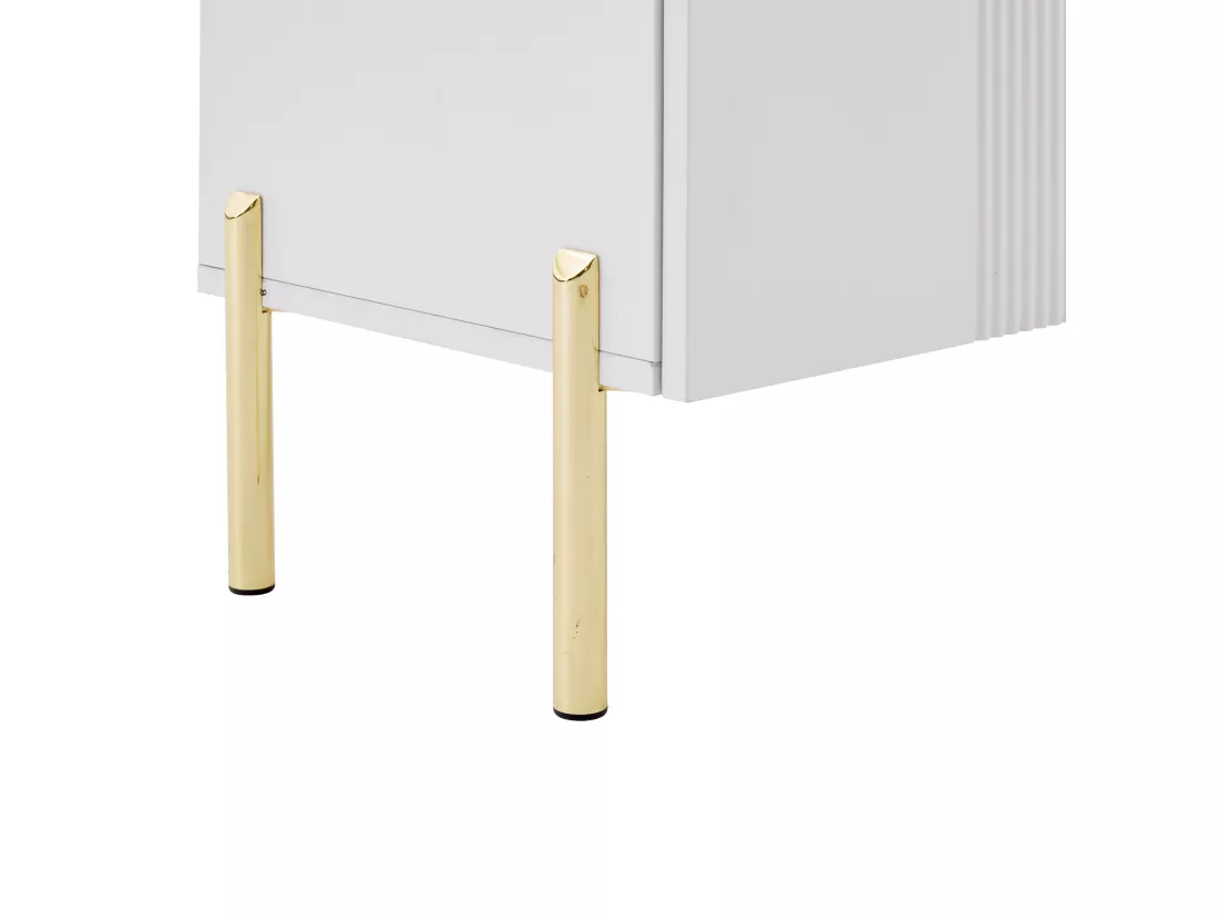 Buffet 160x35x100cm - 4 portes - en panneaux de particules - Blanc