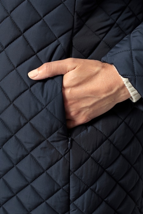 2-in-1-Long-Steppjacke, figurumspielend, Ärmel abtrennbar,