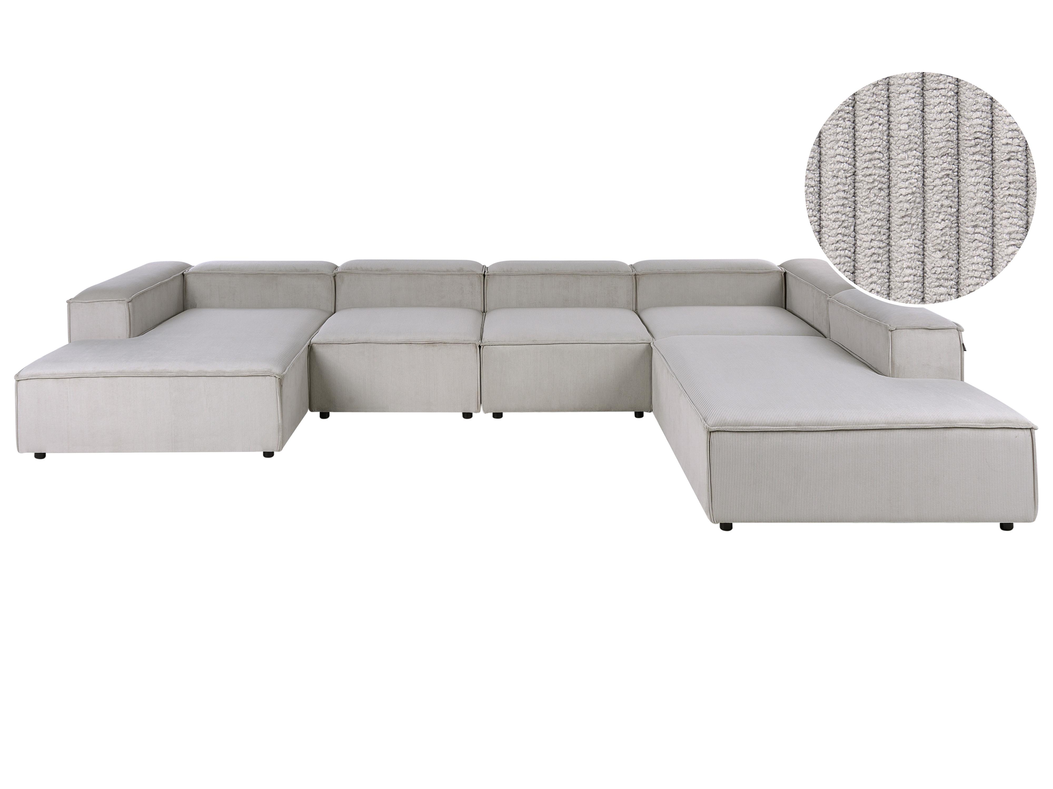Modulaire hoekbank 5-zits ARDAL Corduroy Taupe linkszijdig
