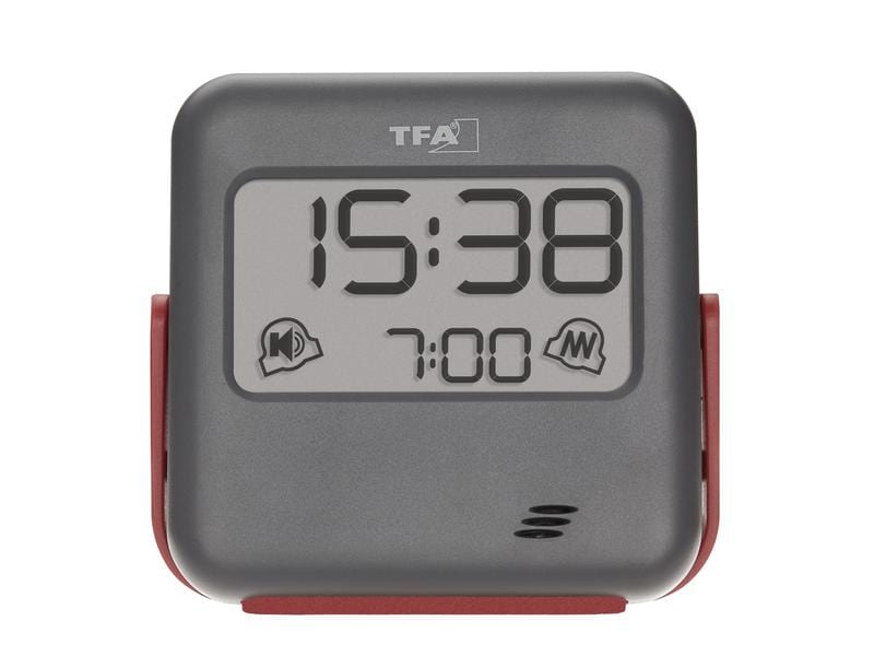 TFA Dostmann Digitalwecker Buzz Rot/Schwarz Digitaler Reisewecker