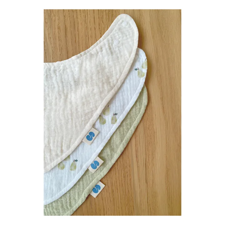 Soft Spot Bavoirs bandana en coton bio - Set de 3 | Garden