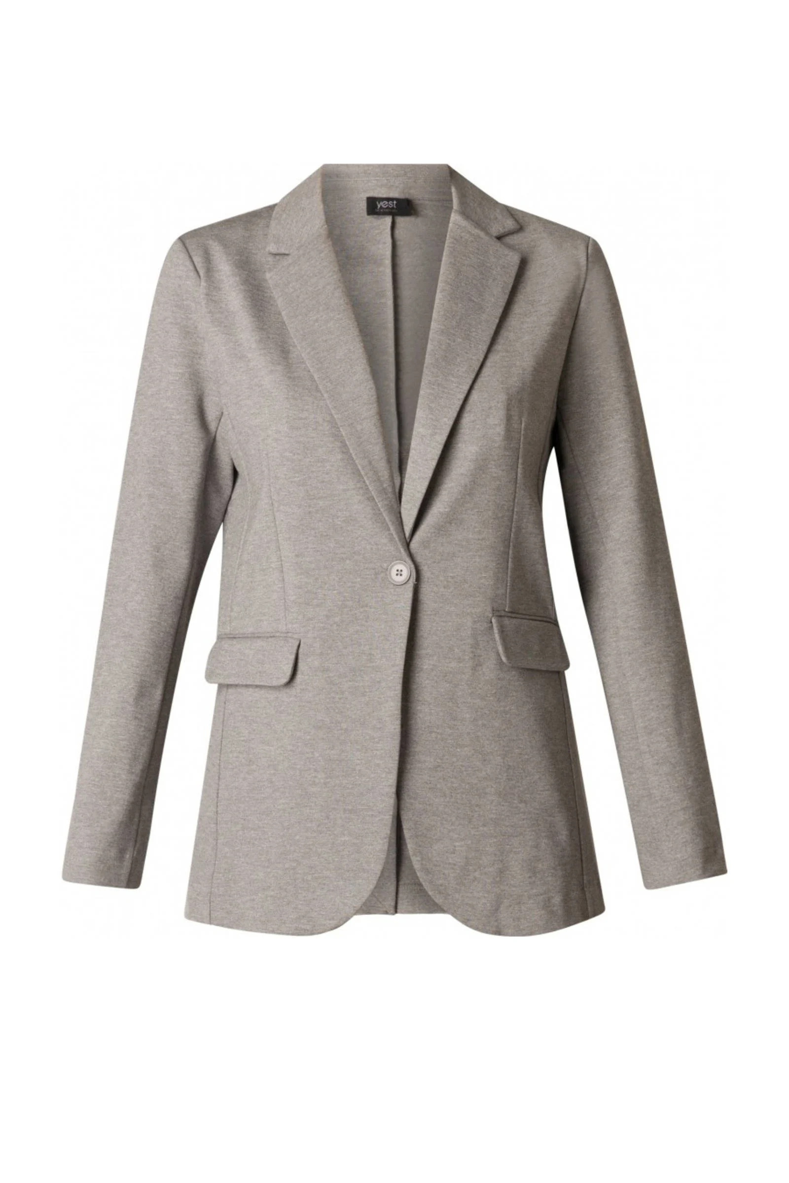 Yesta rechtvallende blazer lichtgrijs