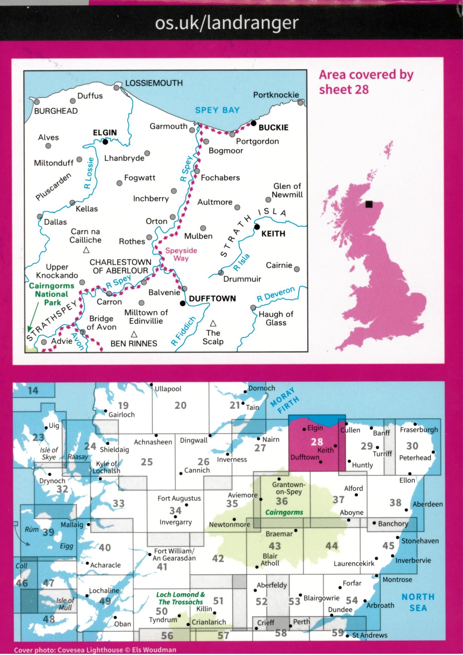 ORDNANCE SURVEY - 28 GB ELGIN DUFFTOWN 1 50 000
