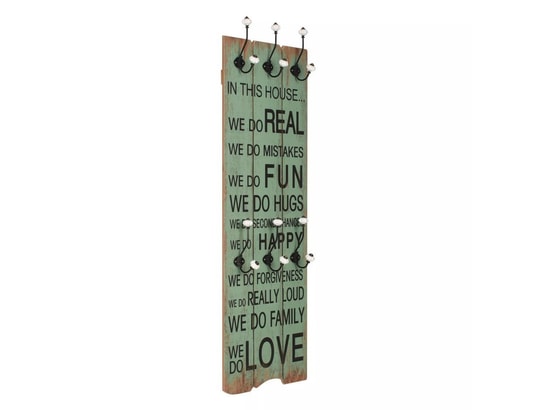 VIDAXL - Porte manteau Porte-manteau mural avec 6 crochets 120 x 40 cm happy love