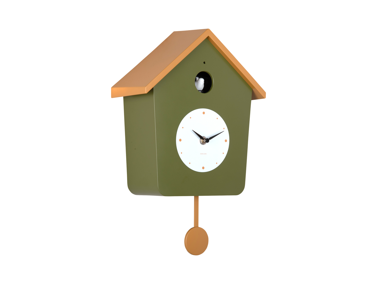 Wandklok Cuckoo Light - Legergroen & okergeel
