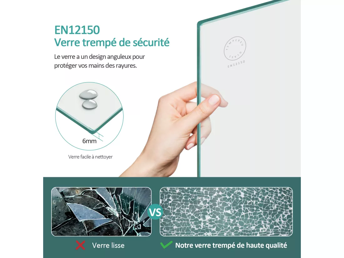 EMKE Pare de baignoire en 6 mm verre securit Paroi de douche pliable pour baignoire Revêtement Nano facile à nettoyer 110 x 140 cm