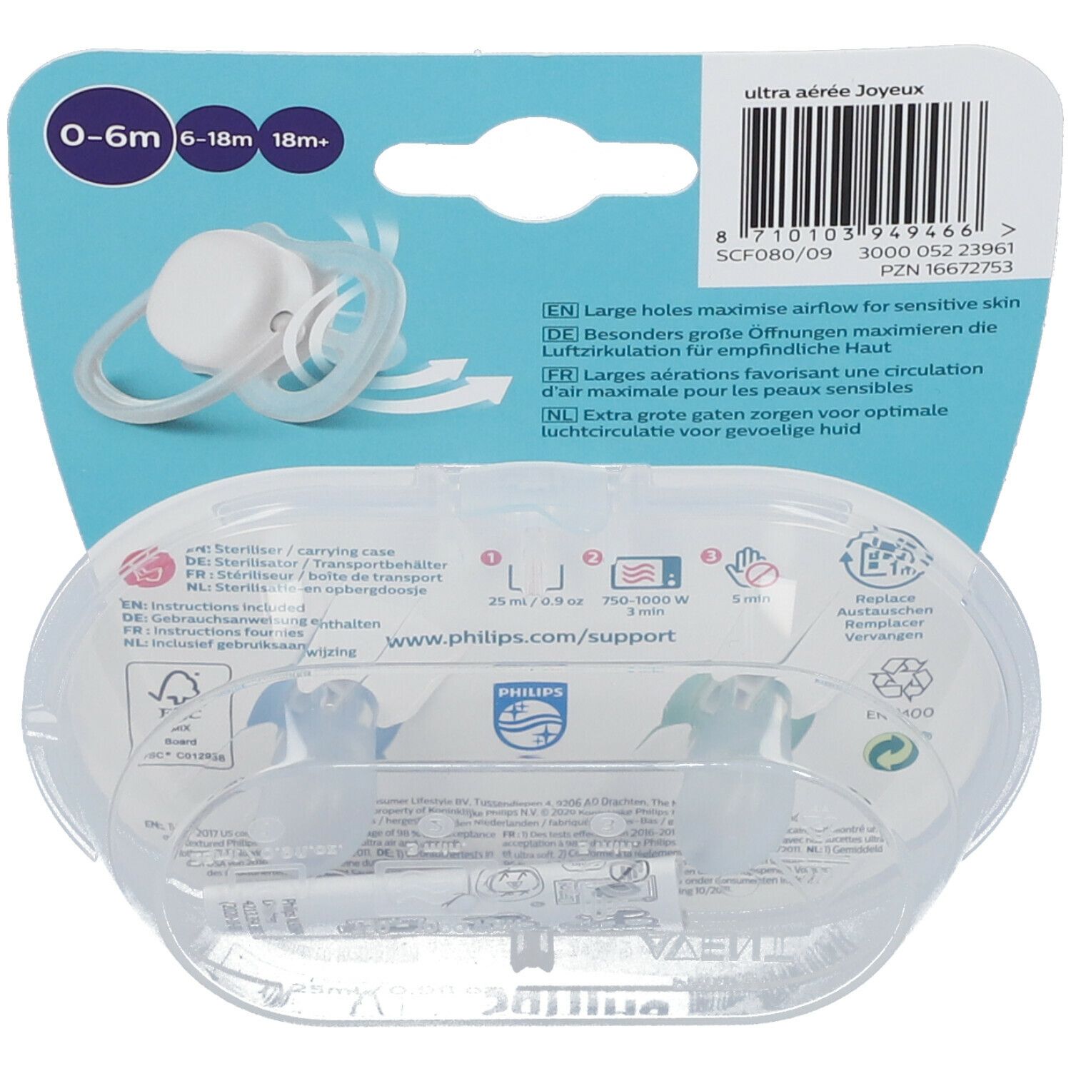 PHILIPS Avent Ultra Air Happy Schnuller 0-6 Monate, Mama