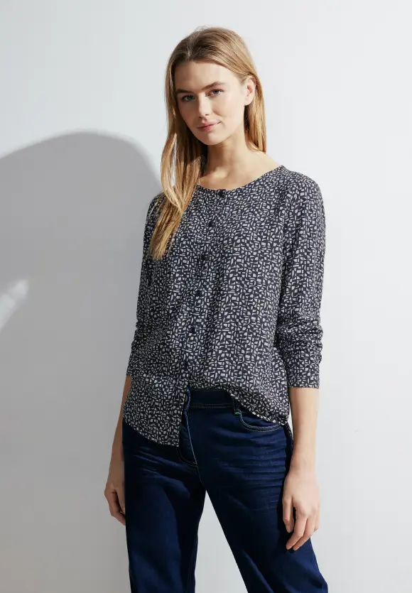 Dobby Viskosebluse - universal blue