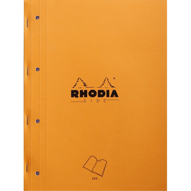 Bloc de cours, format A4, quadrillé, orange, 80 feuilles