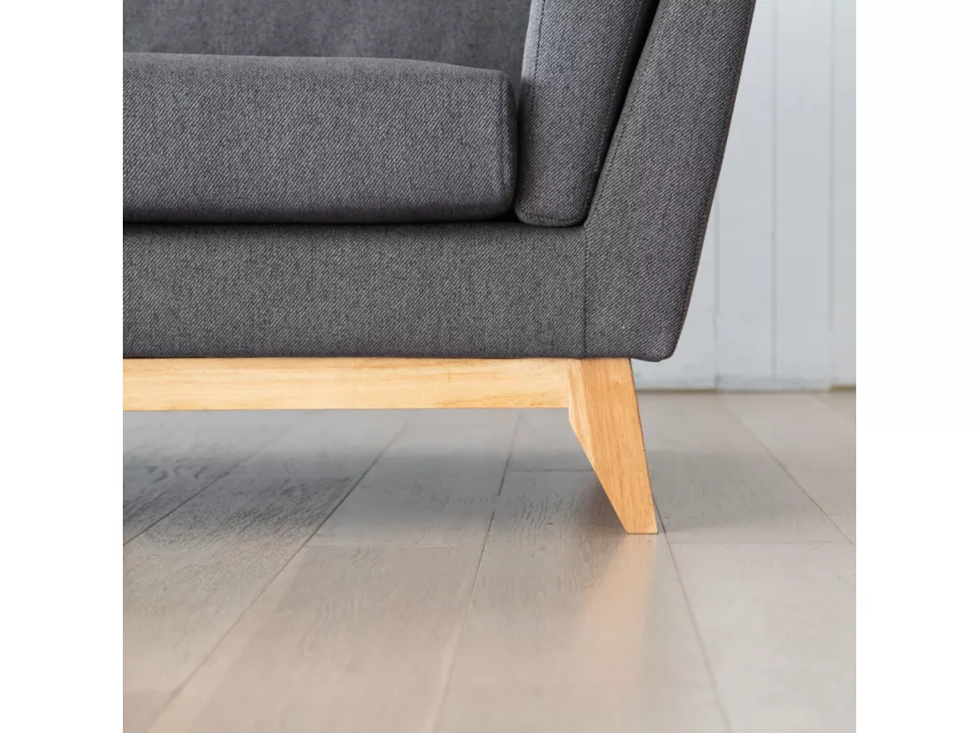 Canapé d'angle réversible 4 places en tissu gris foncé Norden