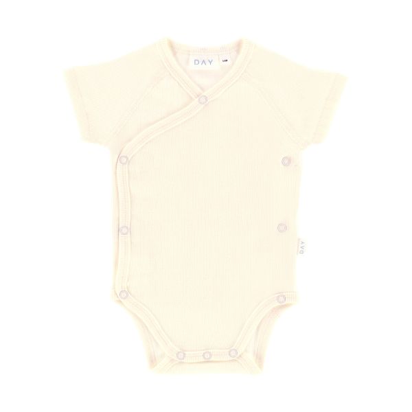 DAY Overslagromper Korte Mouw Rib - Mt. 50/56 - Cream