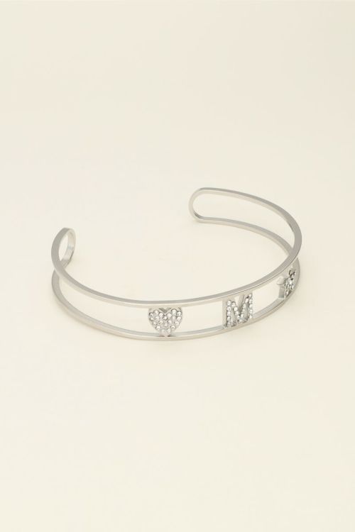 Open bangle met initial