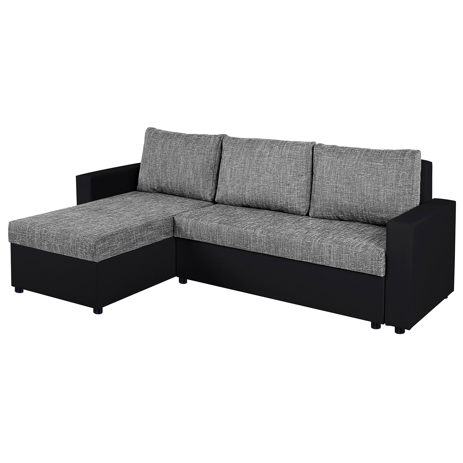 Ecksofa - schwarz-grau - Liegefunktion