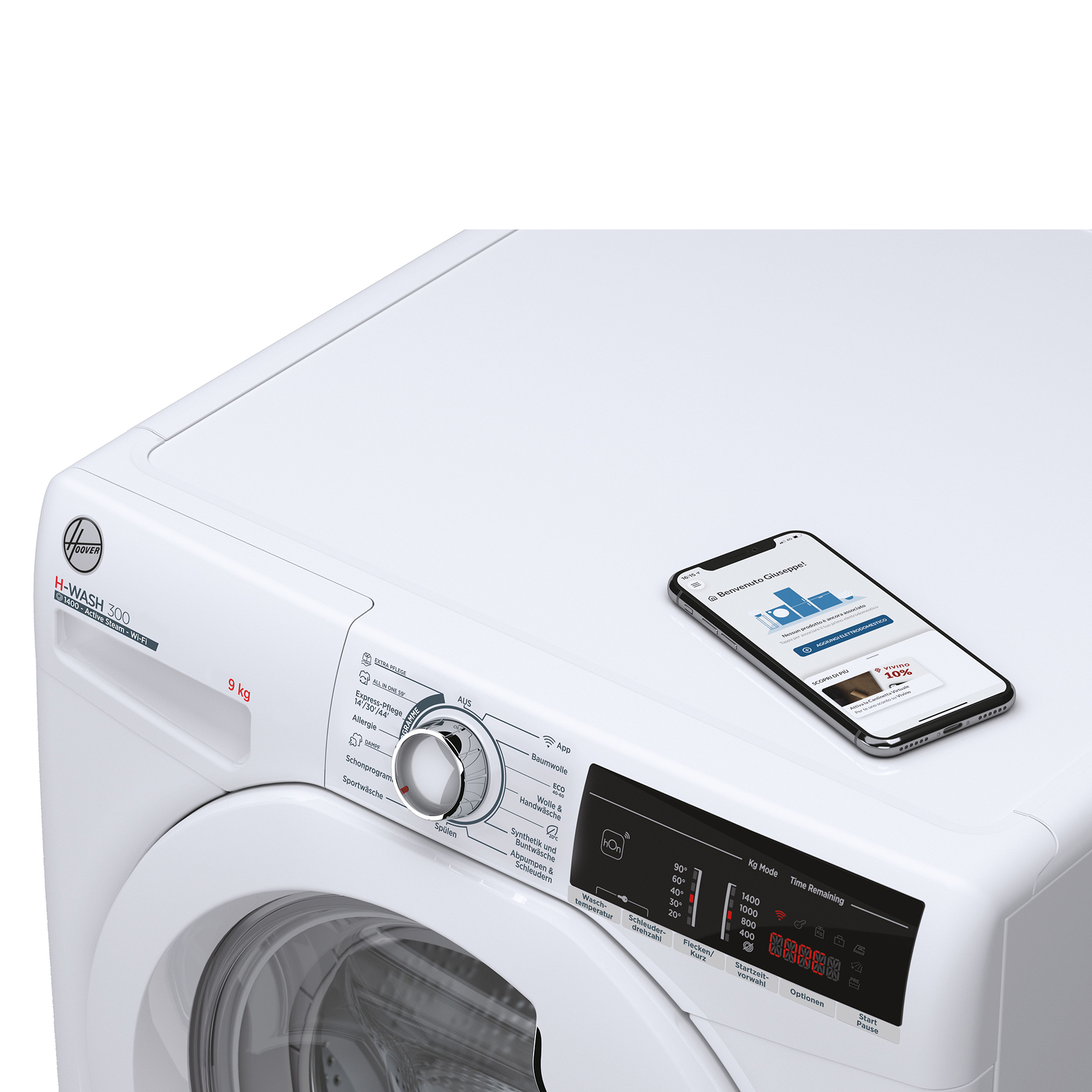 HOOVER Waschmaschine H3WOSQ495TA4-84 - 9 kg - 1400 U/Min - B
