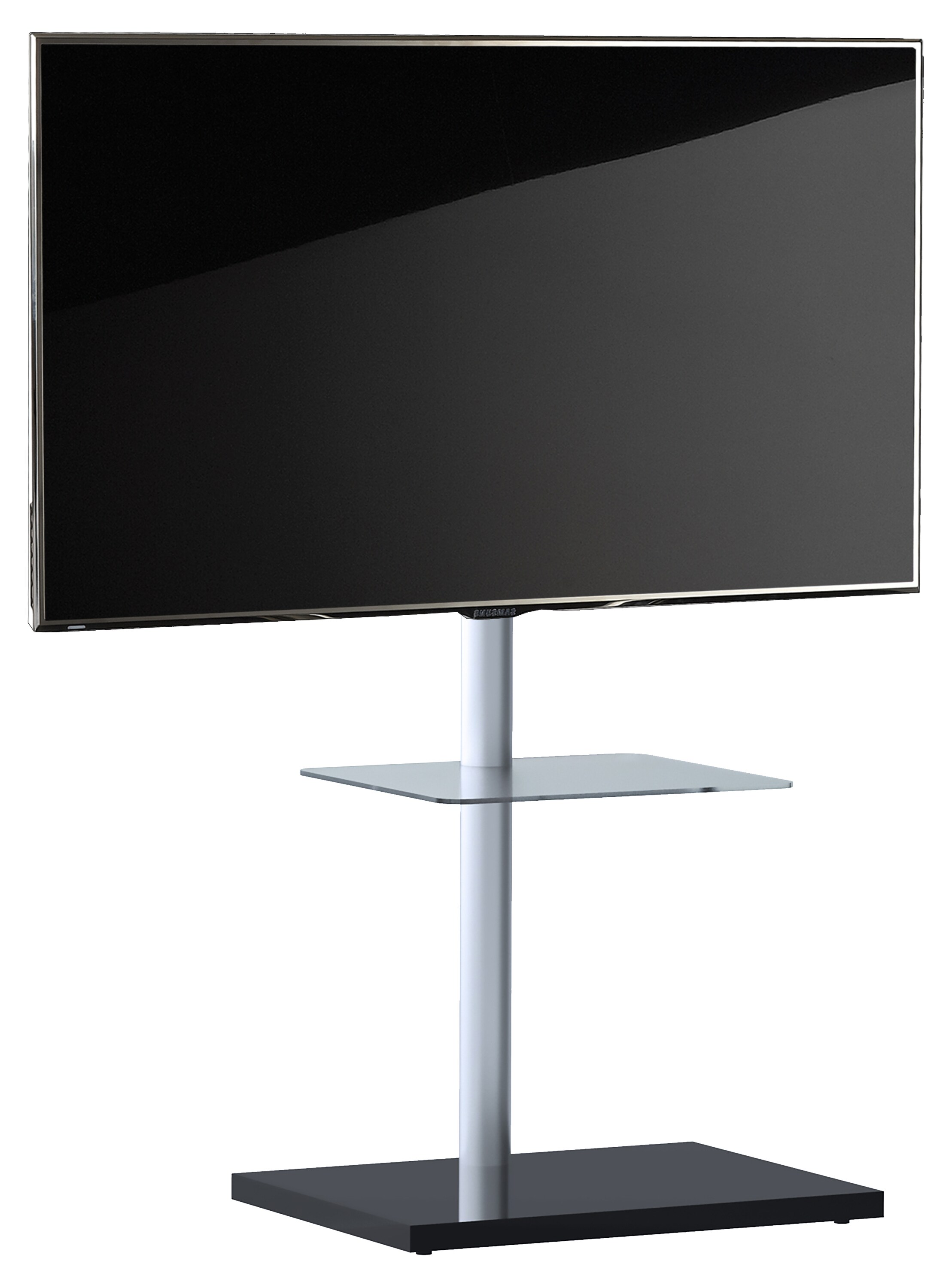 VCM Universal TV VESA Standfuß Ständer Fernseh Rack Ablage Glas Nalano Fachboden