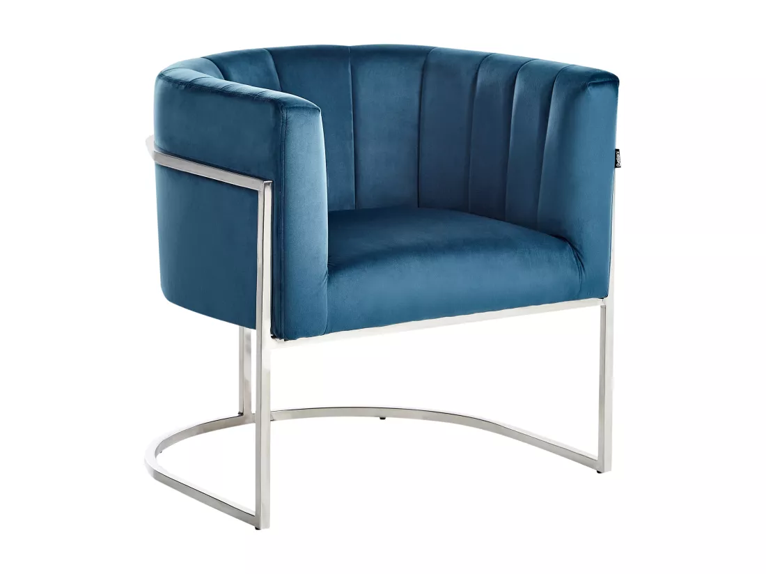 Fauteuil LARVIK Velours Bleu
