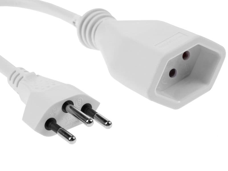FURBER.power Verlängerungskabel T13-T12 10 m Weiss Stromkabel H05VV-F 3G1.5