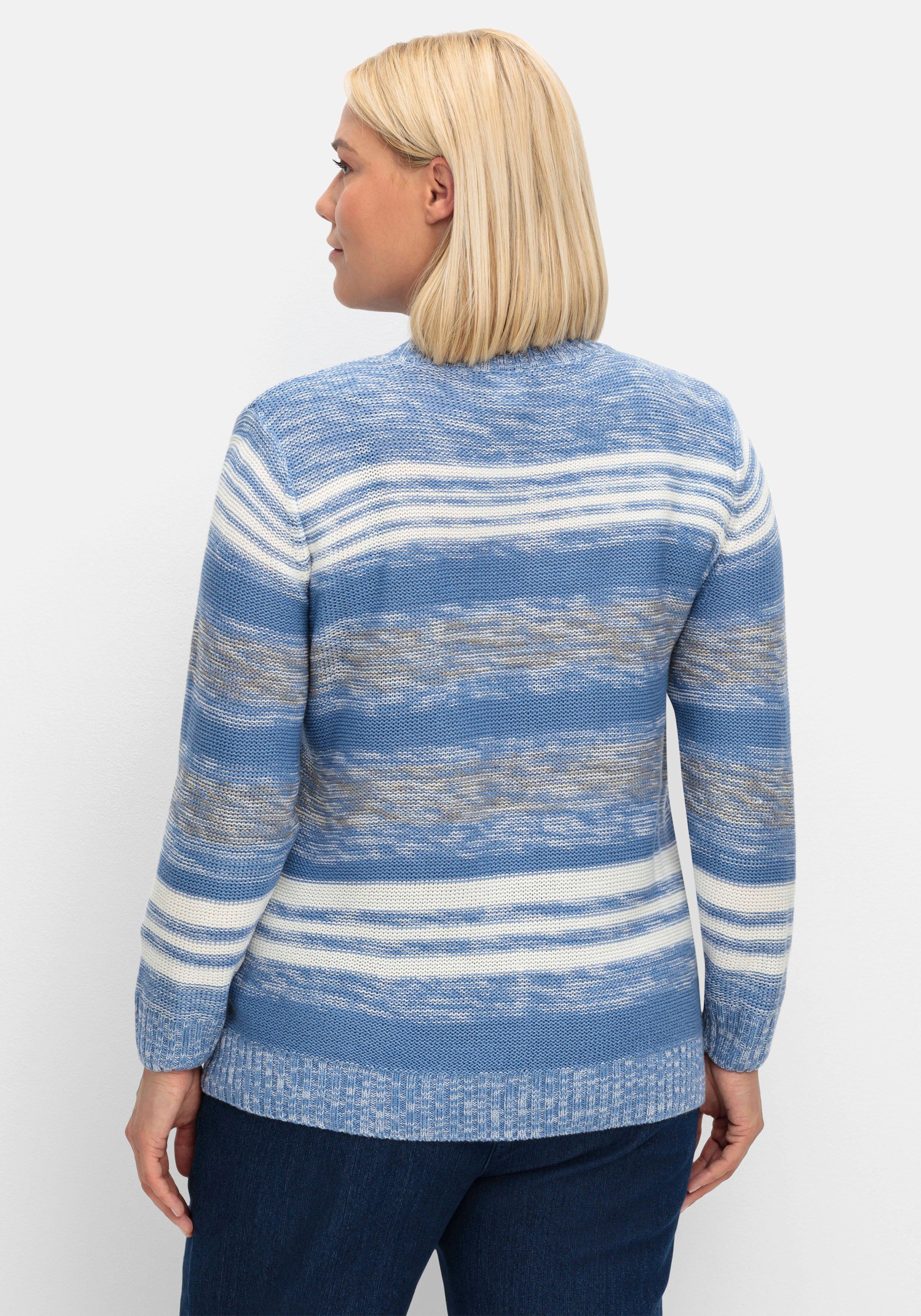 Pullover mit Stehkragen und Blockstreifen