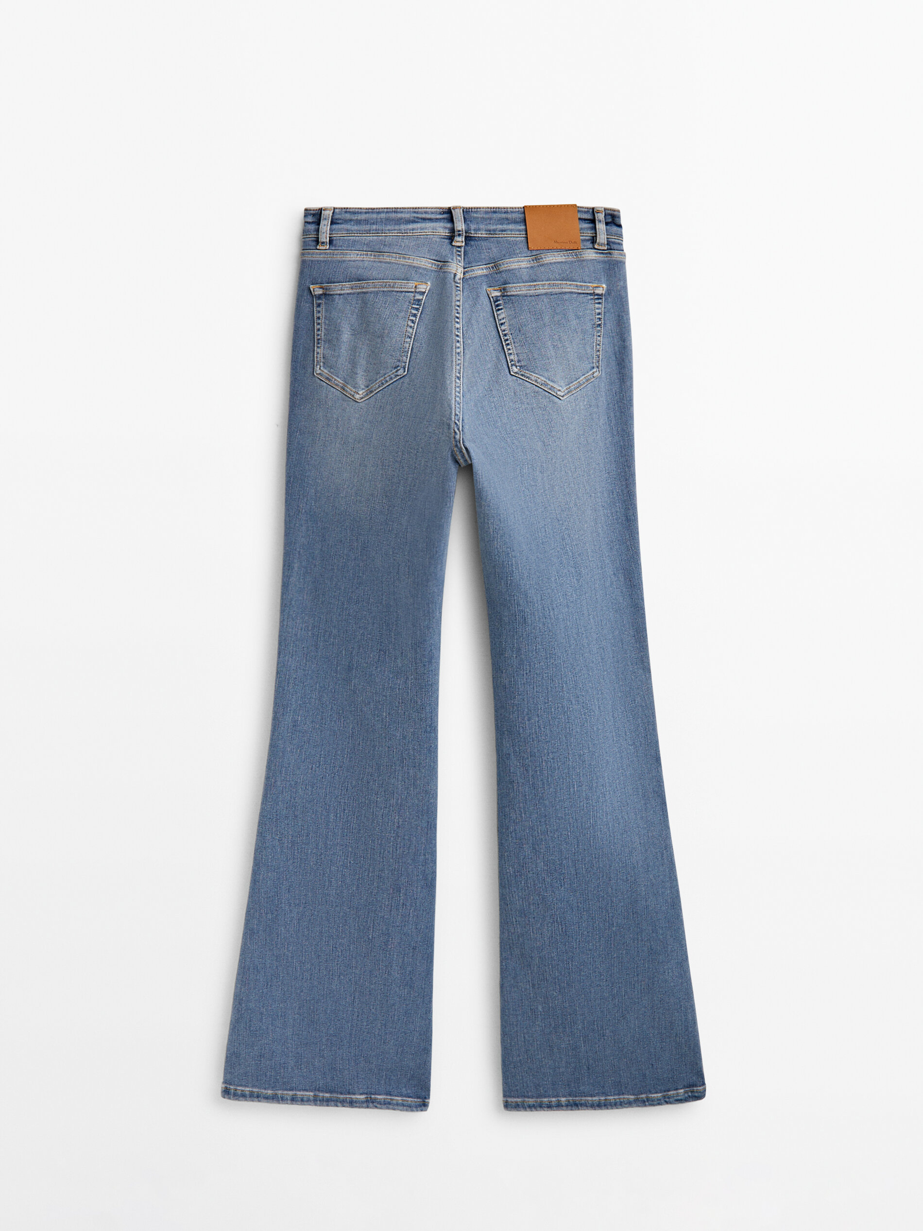 Calça jeans skinny flare de cintura alta - Azul claro