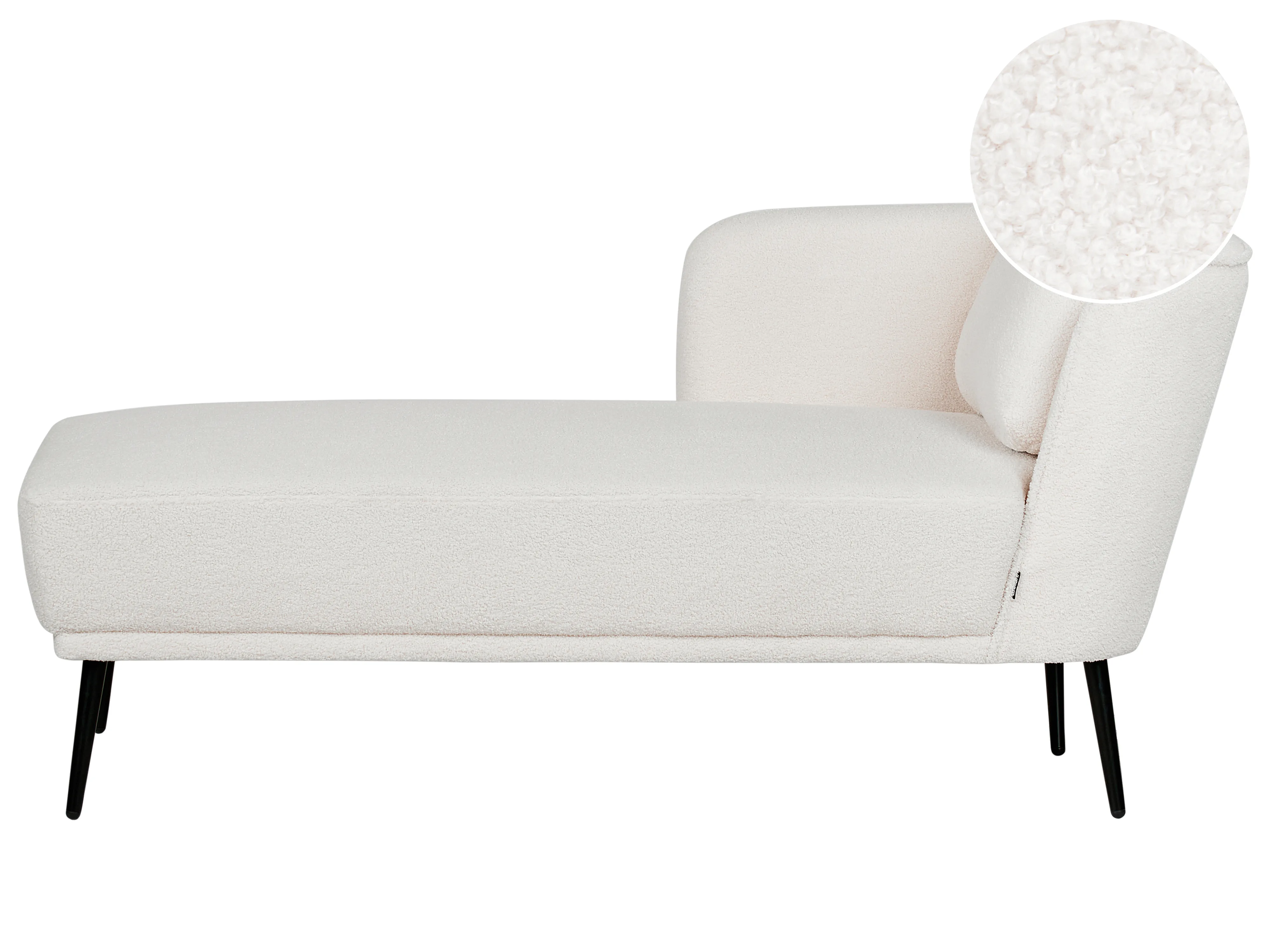 Rechtszijdige chaise longue ARTHEZE Bouclé Gebroken wit