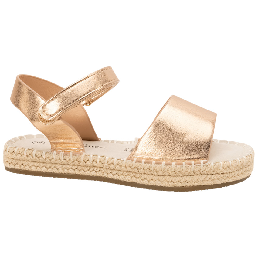 Sandales rose gold effet satiné à semelle en corde pour fille
