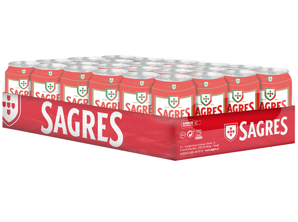 CERVEJA SAGRES BRANCA LATA 24X0.33L