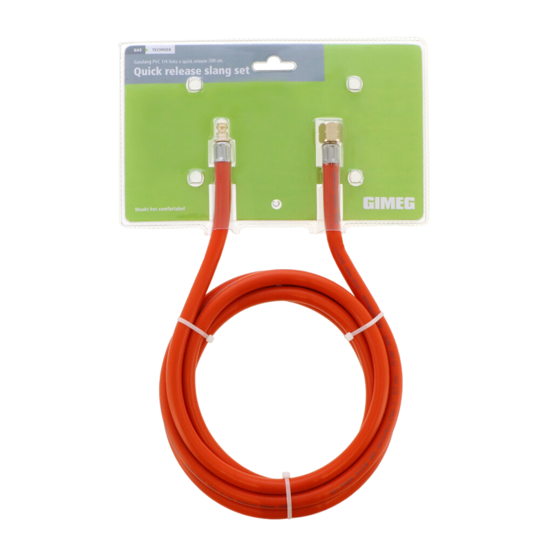 Gasslang PVC 1/4 links x Quick Release 3m