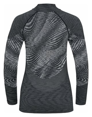 Maillot Manches Longues 1/2 Zip Femme Odlo Blackcomb Eco Noir Gris