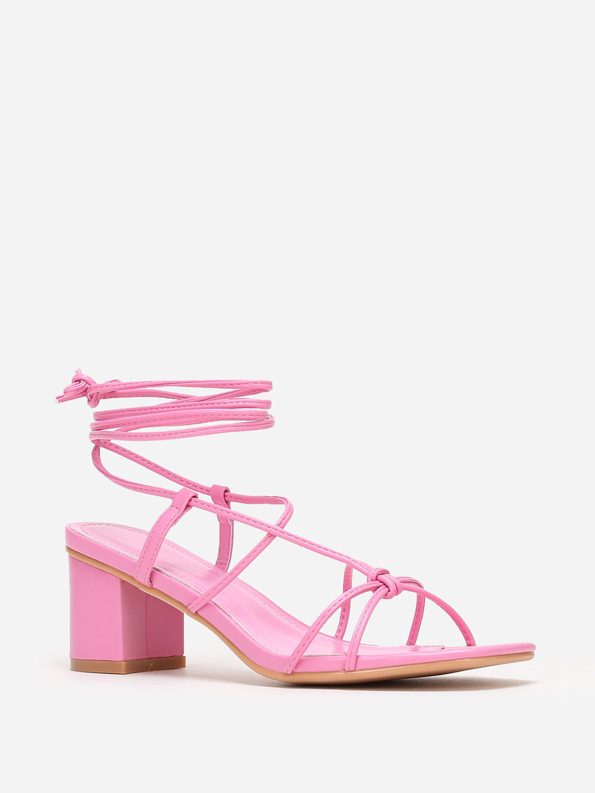 Sandales à brides entrelacées- Fuchsia