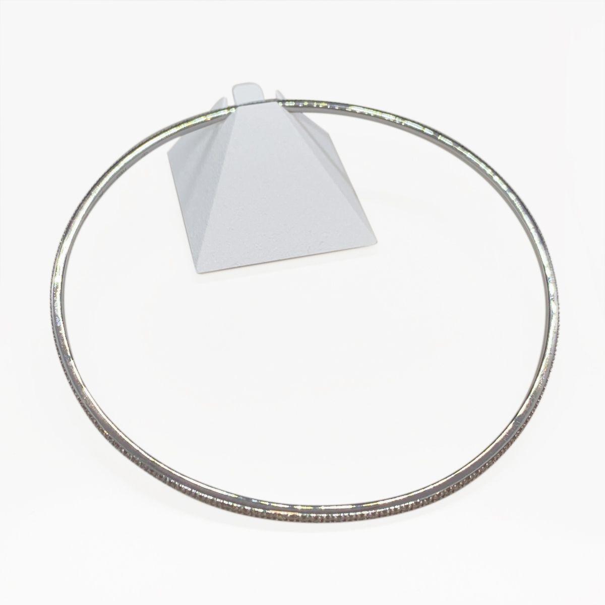 Bracelet jonc d'occasion or 750 blanc diamants