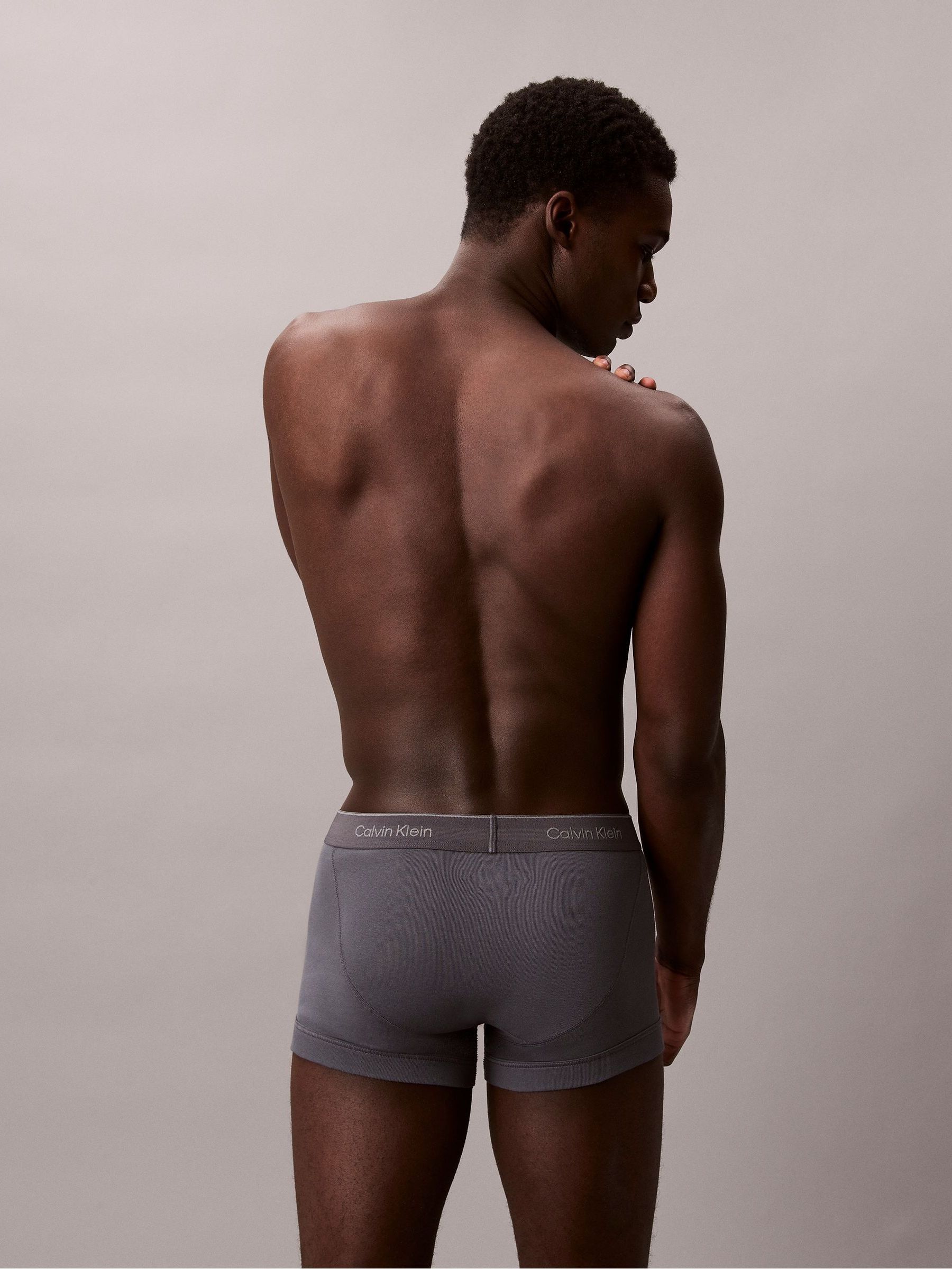 Zwart/rood/grijs - Calvin Klein Cotton Jersey 3 Pack Boxer Trunks