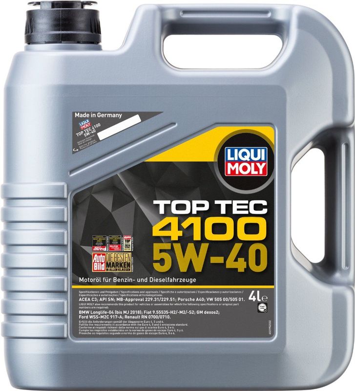 Liqui Moly - Top Tec 4100 - Motorolie - 5W40 - 4 Liter