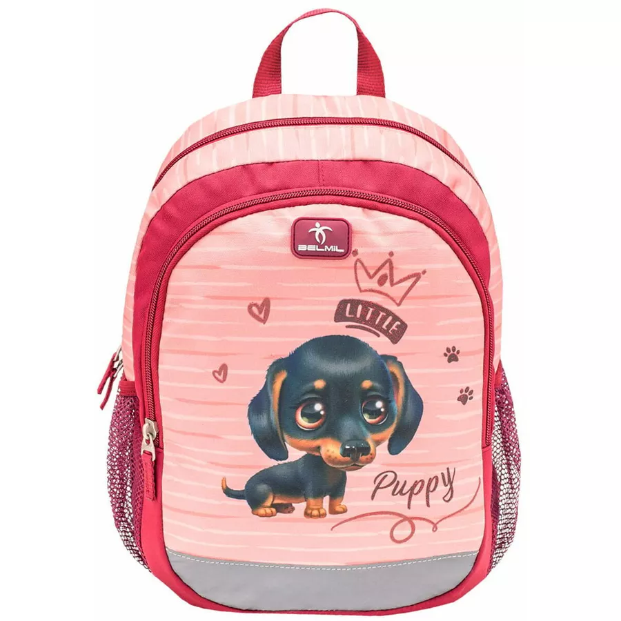 Belmil Kindergartenrucksack Kiddy Plus Kindergartenrucksack für 3-6 Jährige Kinder mit Brustgurt Little Puppy