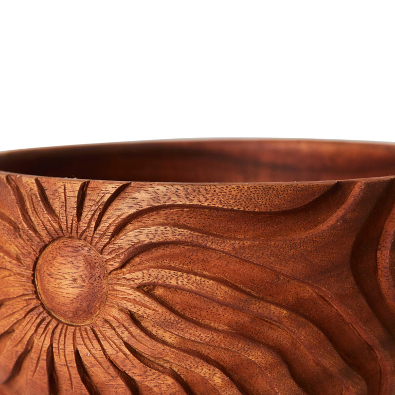 HKliving Hand Carved schaal L Ø23 mahoniehout