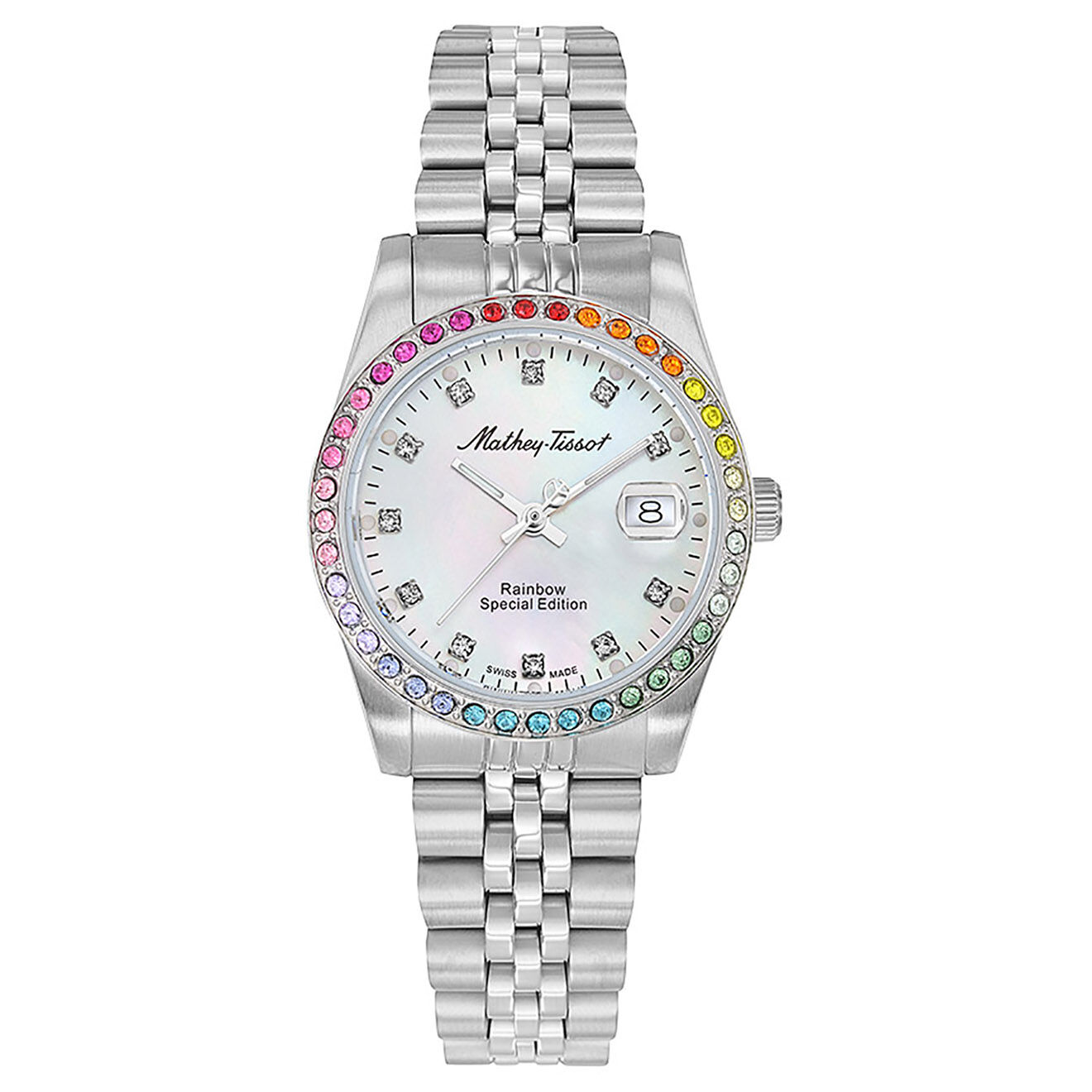 Mathey-Tissot Montre Femme Quartz en Acier Mathy Rainbow argentée