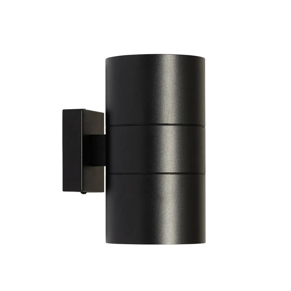 Qazqa professional wandlampen buiten duo zwart gu10